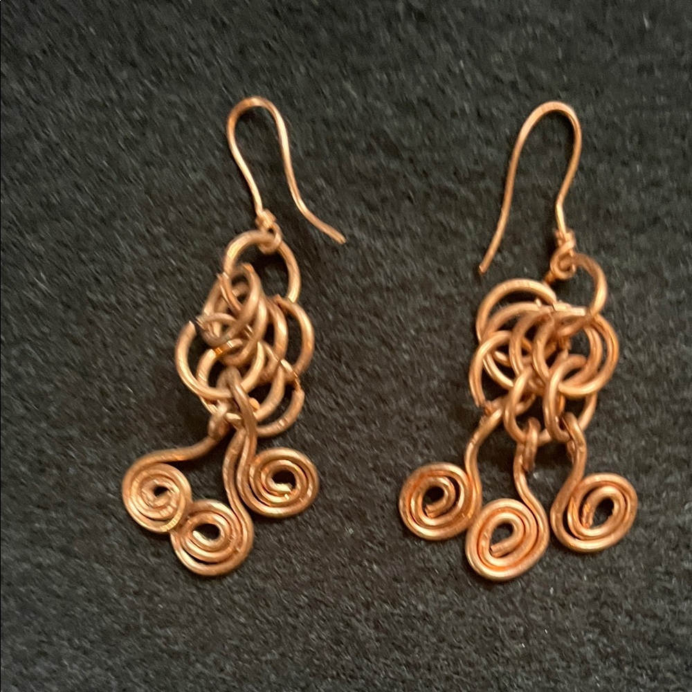 Elegant Copper Swirl Earrings